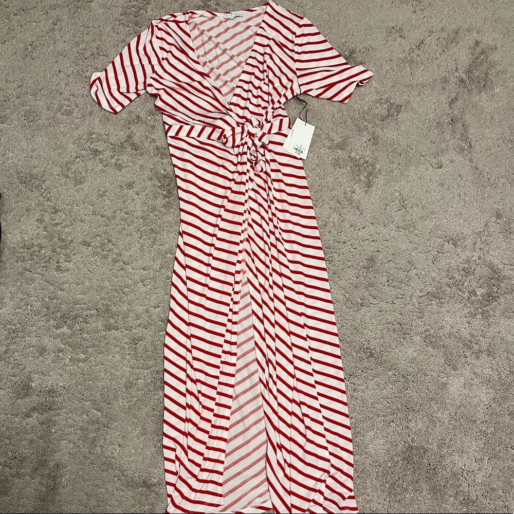 NWT Red and White Wrap Dress